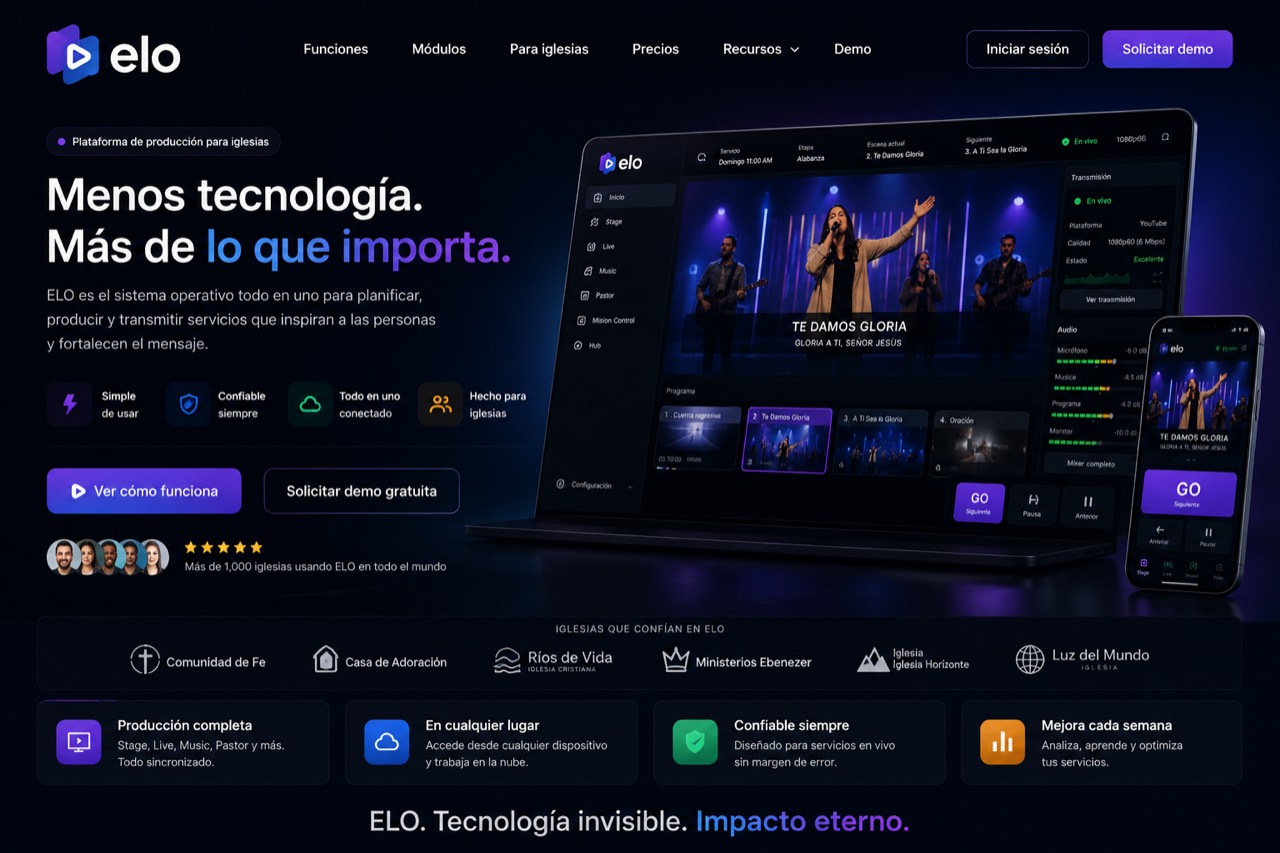 ELO funcionando en computadora y teléfono